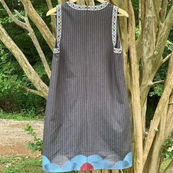 Anthropologie Foxiedox pinstriped embroidery dress - Picture 6 of 14